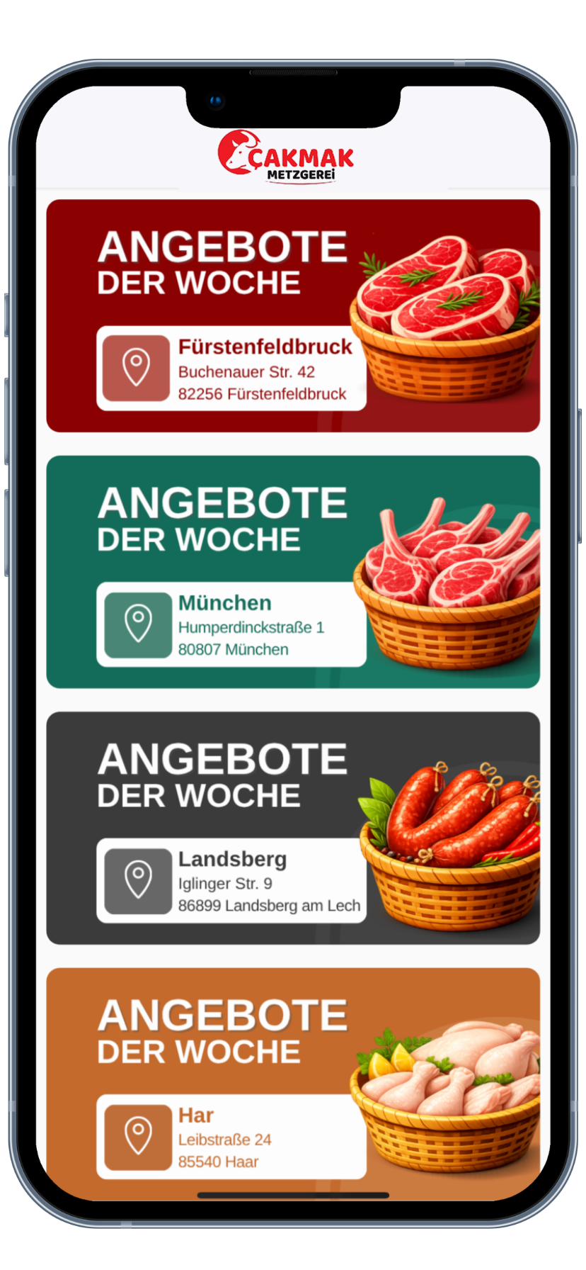 Cakmak Metzgerei App Vorschau